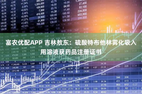 富农优配APP 吉林敖东：硫酸特布他林雾化吸入用溶液获药品注册证书